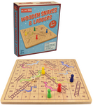 Wooden Snakes and Ladders Family Board Game