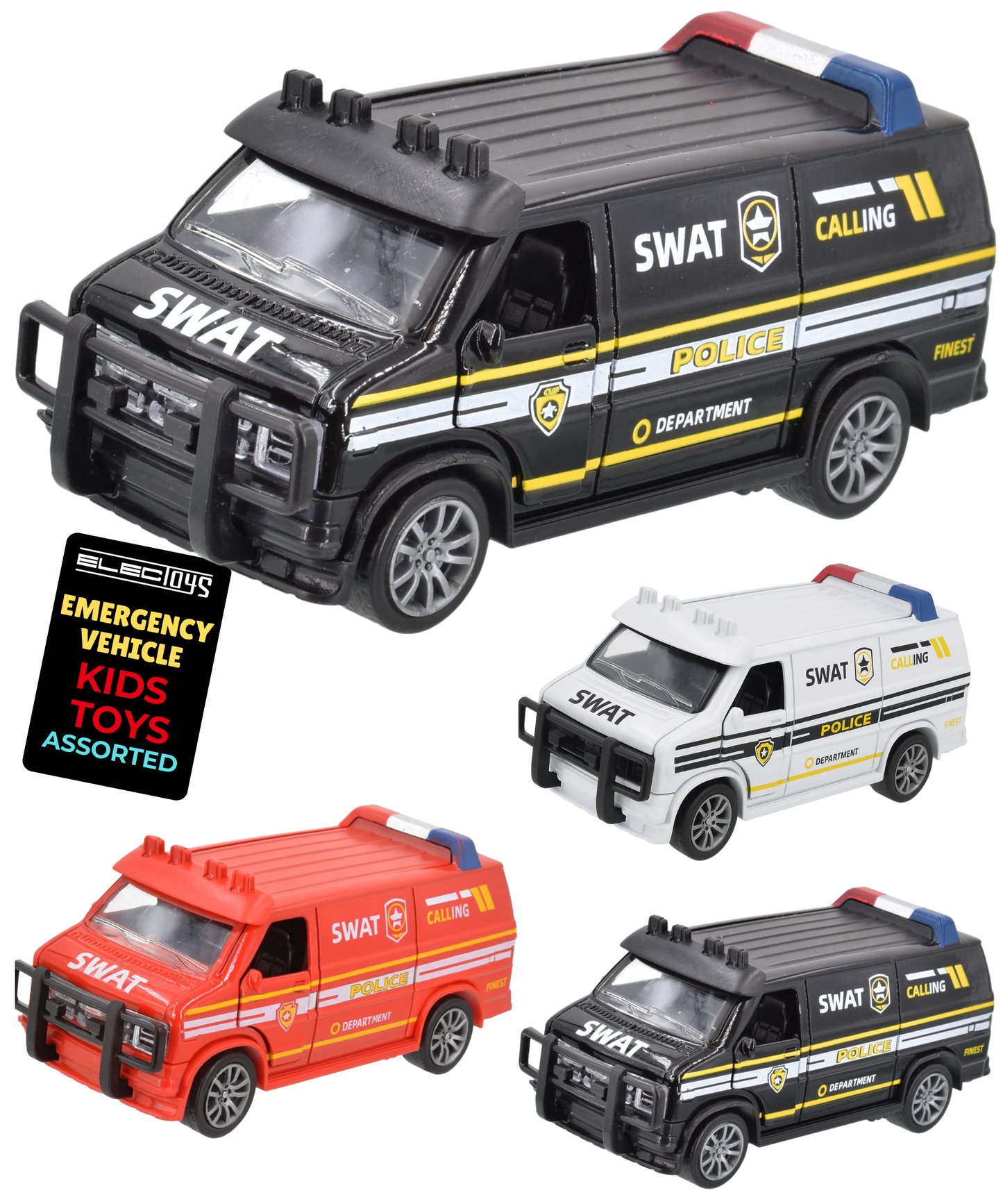 SWAT Police Van Die-Cast Metal Emergency Toy Vehicle