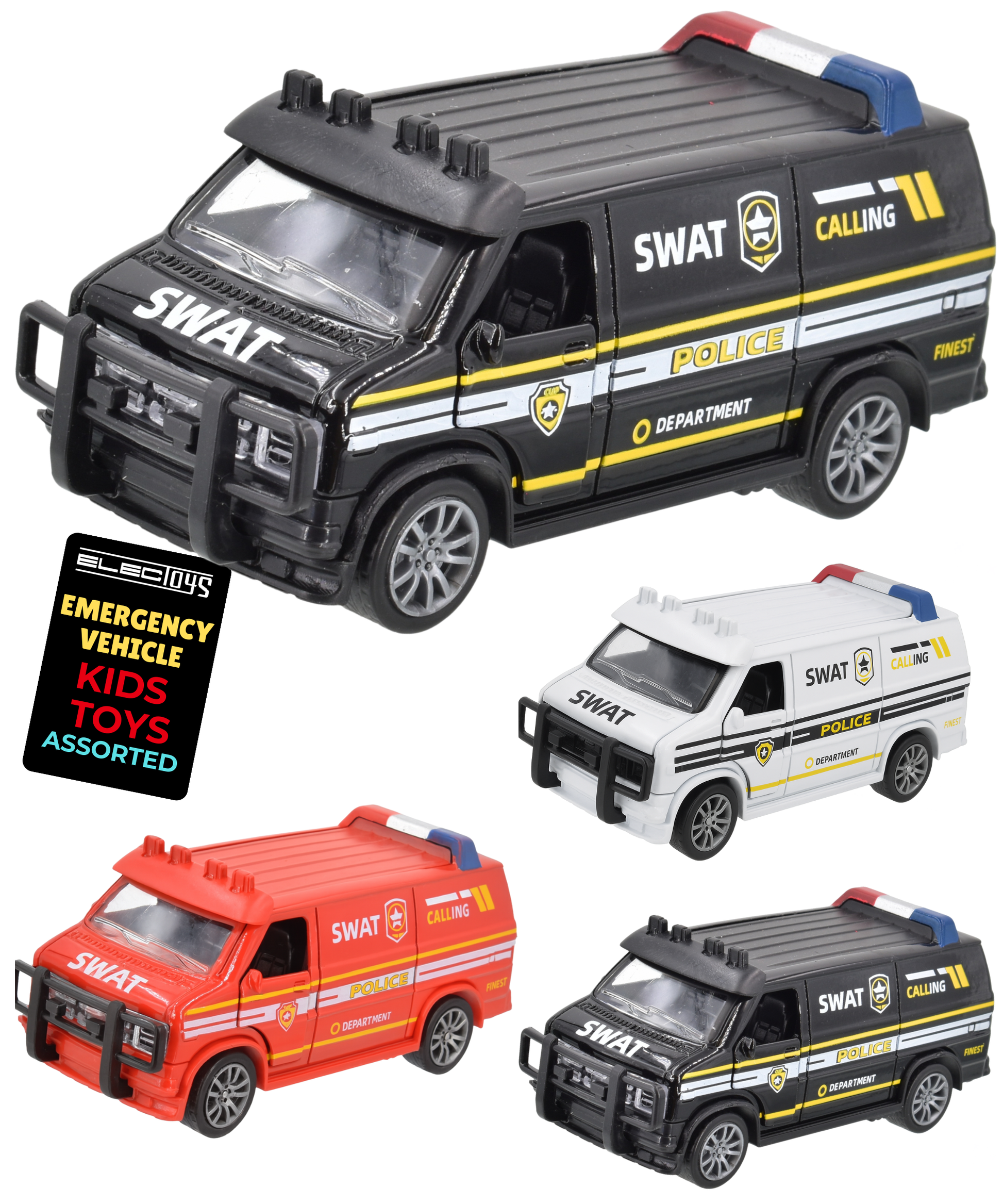SWAT Police Van Die-Cast Metal Emergency Toy Vehicle