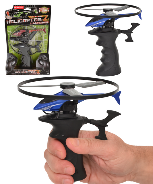 Pull String Helicopter Launcher Outdoor Flying Toy