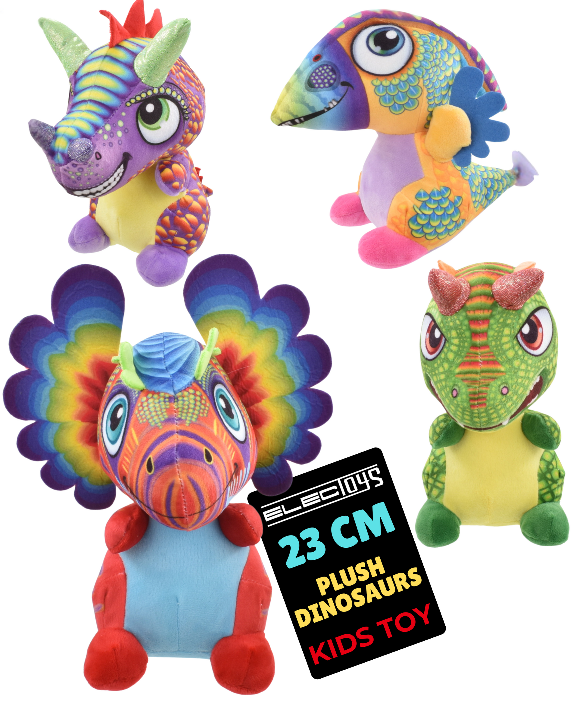 Soft Toy Dinosaur Plush Multicoloured Cuddly Toy