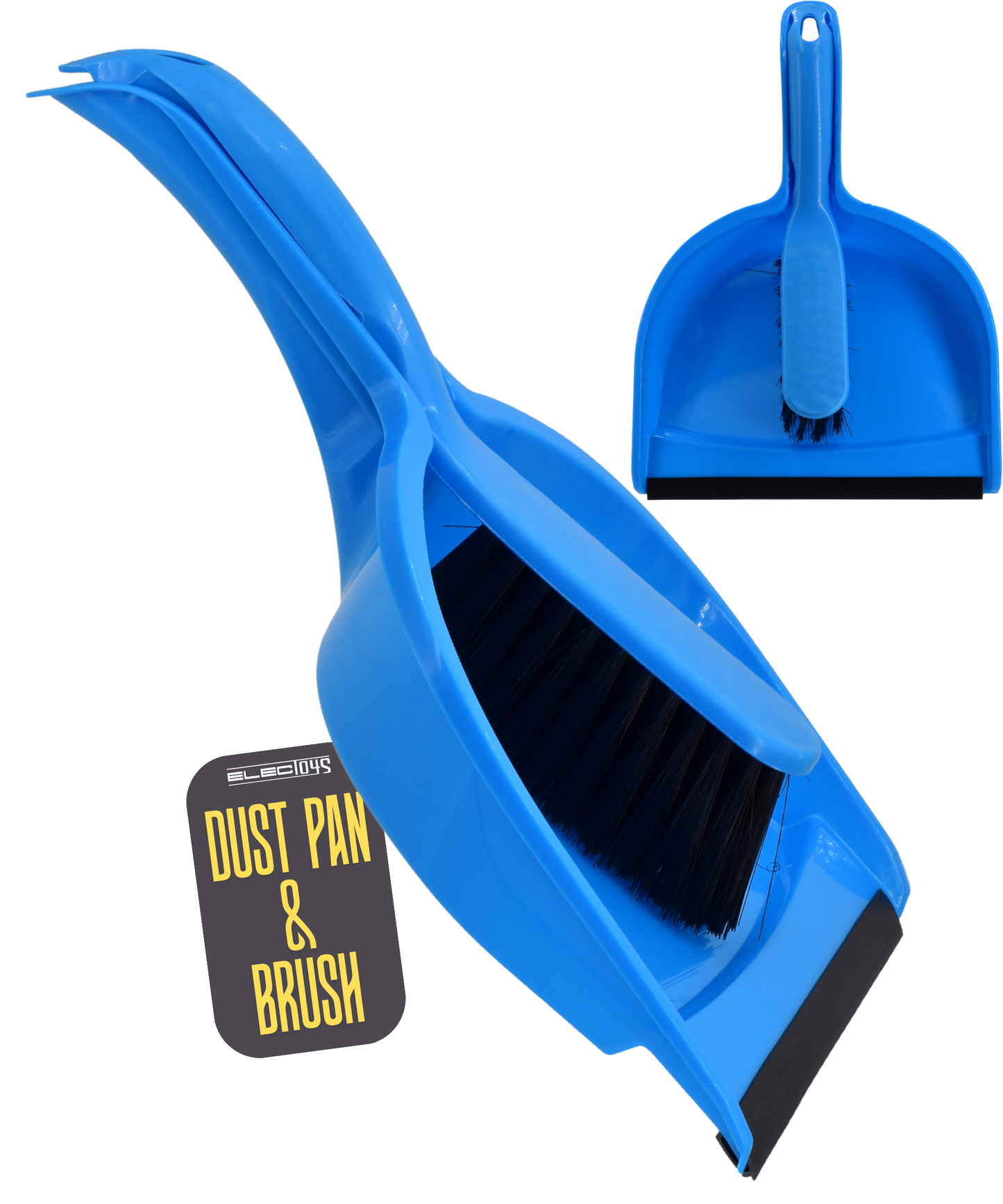 Hand Brush and Dustpan Set Blue Rubber Lip Indoor Tool