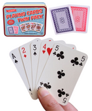 Playing Cards Set Metal Tin Laminated Red Blue Decks Rules