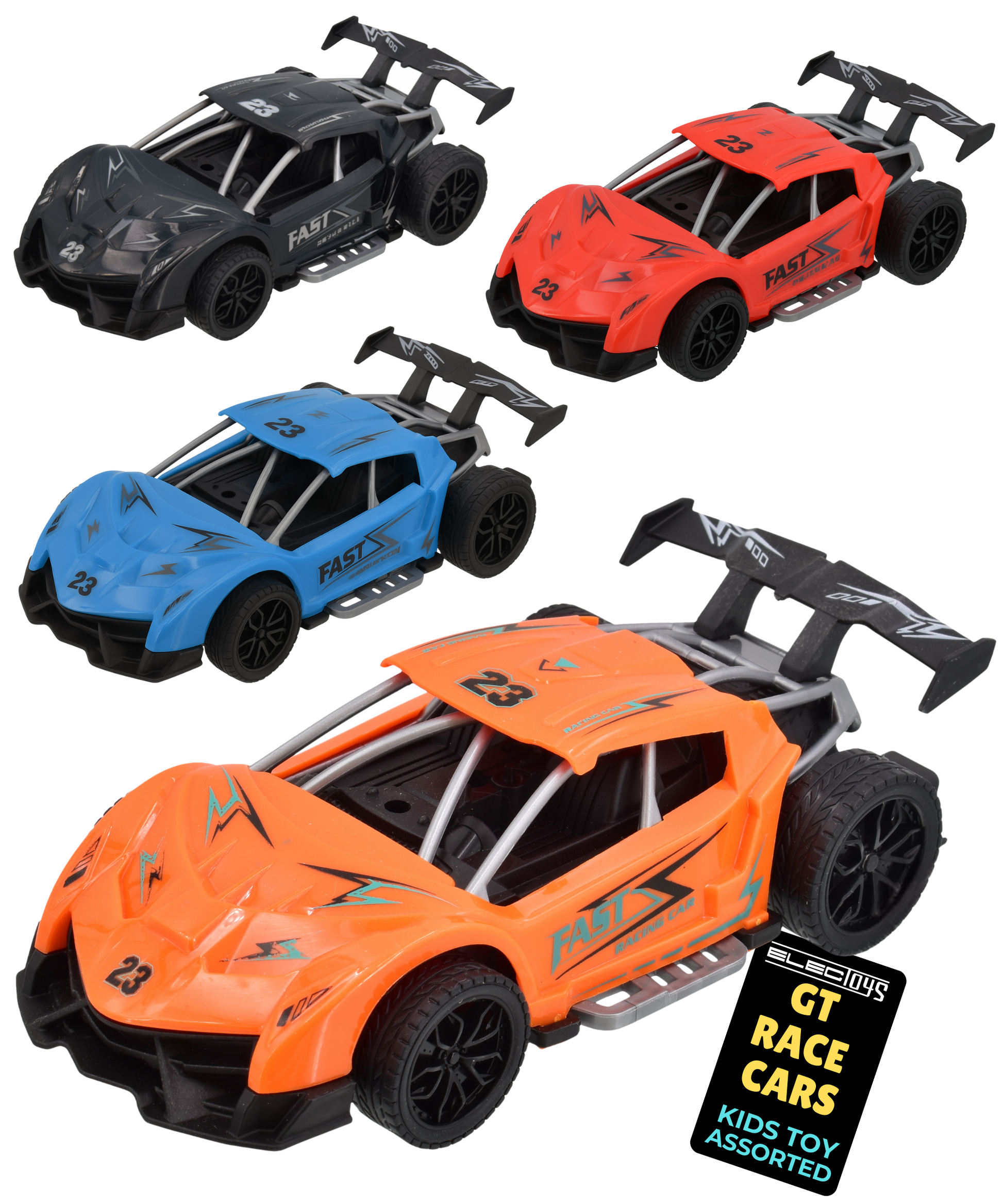 Friction Power Toy Race Car Orange Small Palm-Size