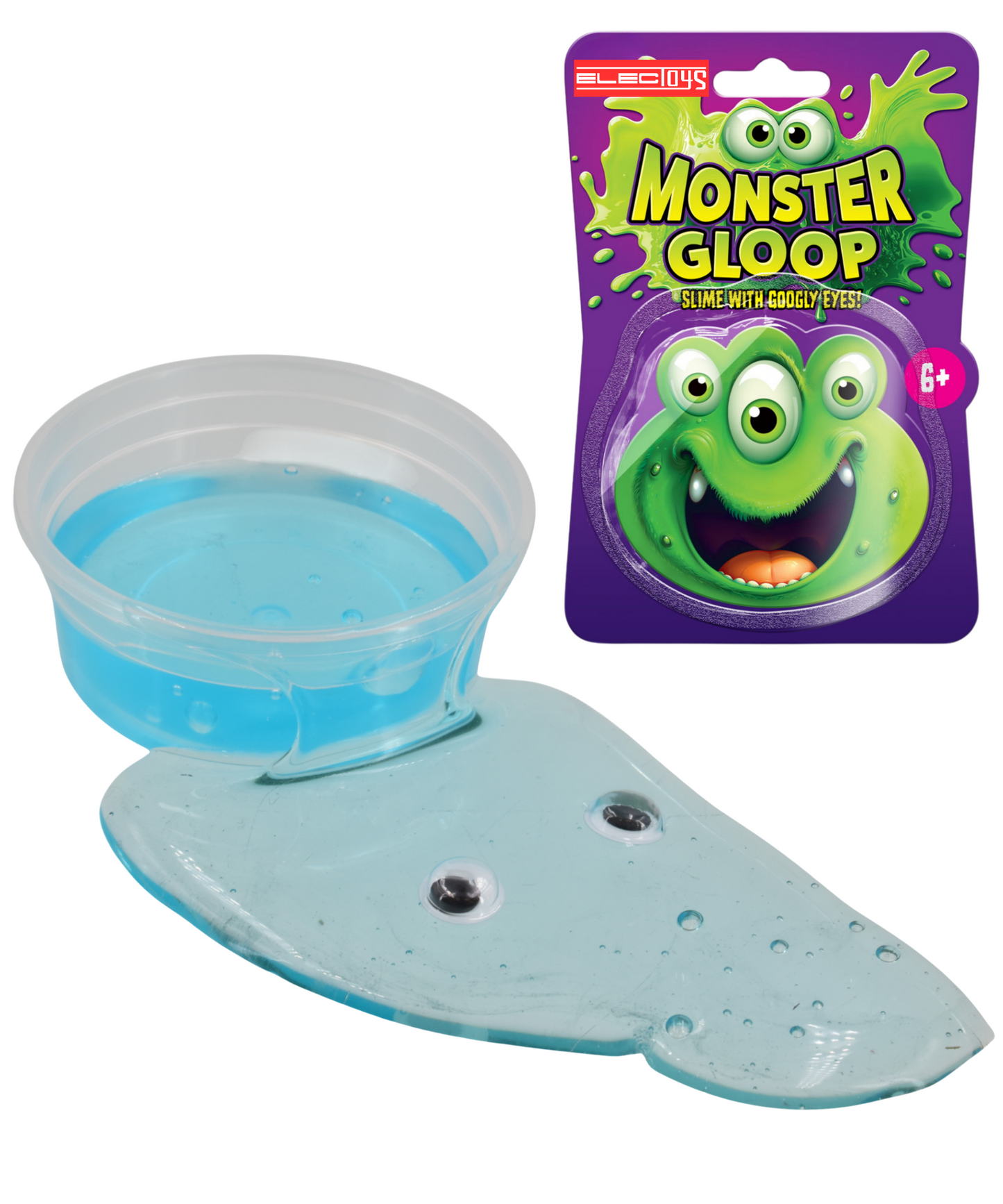 Blue Slime Toy with Googly Eyes Monster Sensory Gloop