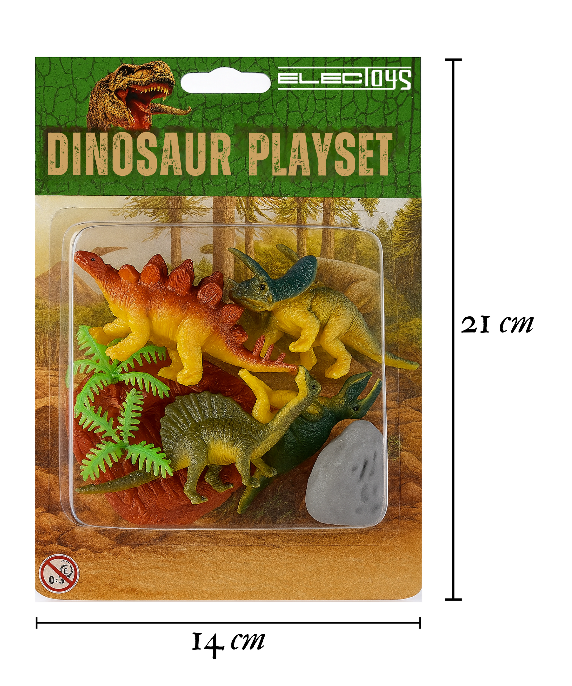 Dinosaur Playset Colourful Jurassic Era Toy – dimensions
