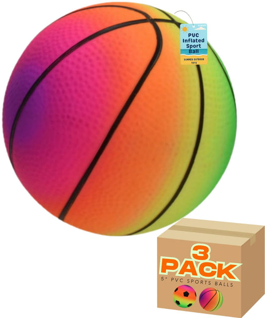 5" PVC Neon Fluorescent Coloured Football Ball for Kids - Inflatable - My Store