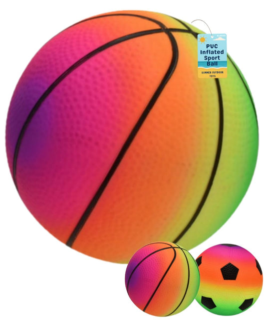5" PVC Neon Fluorescent Coloured Football Ball for Kids - Inflatable - My Store