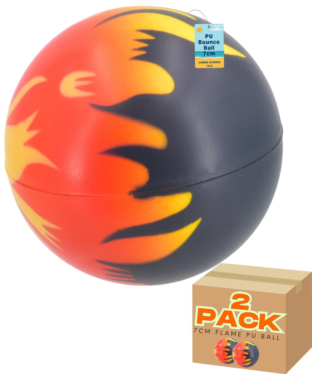 7cm Bouncing Ball with Fire Flame Hot Design Coloured Ball for Kids - My Store