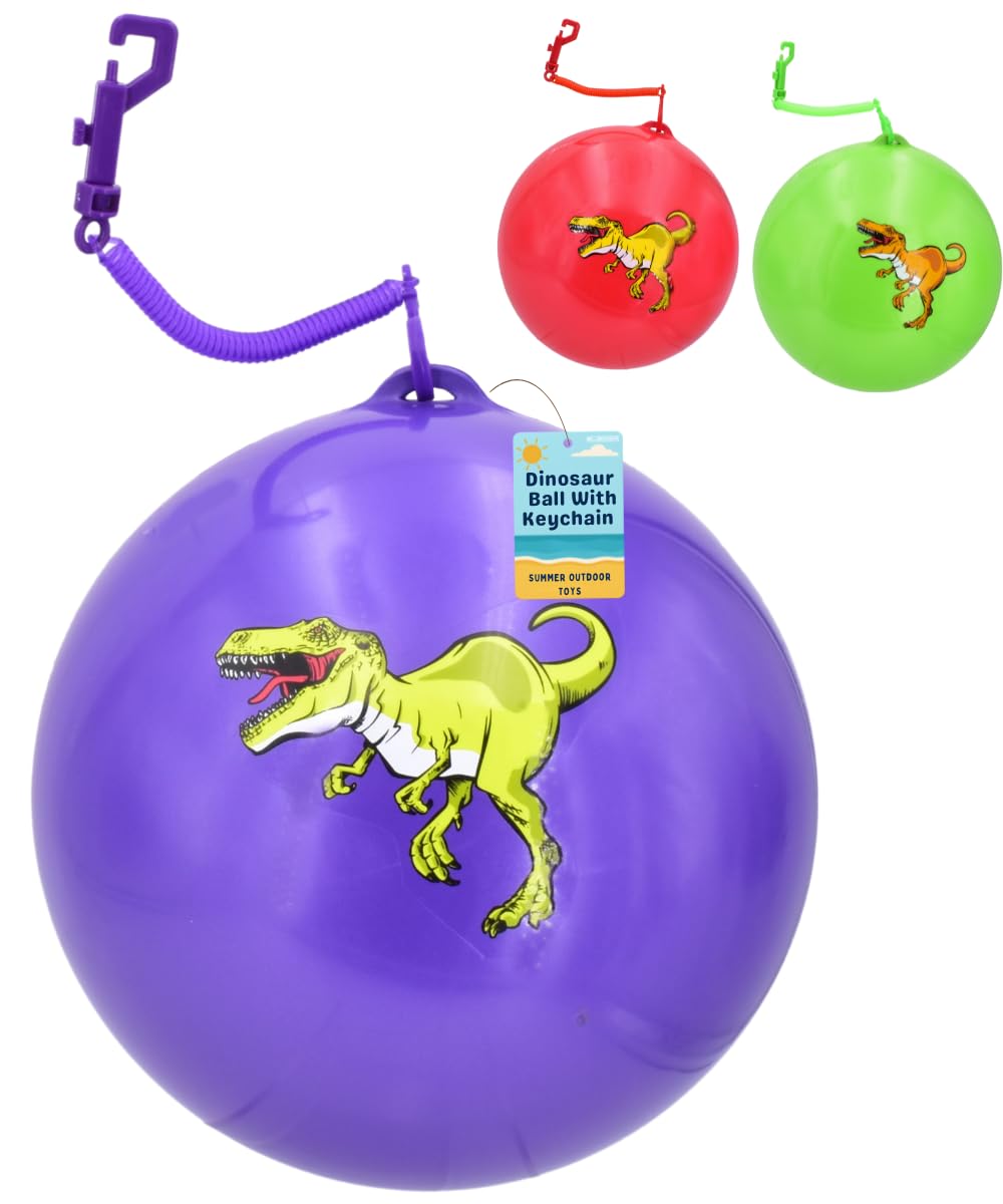 9" Dinosaur Design Ball with Keychain | Football for Kids - My Store