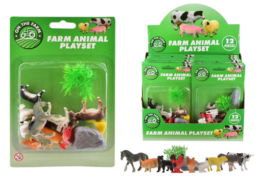 Farm Animal Playset Kids Toy Figures Multi-Coloured Compact