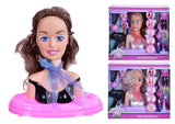Doll Head Styling Set with Accessories Pink or Purple