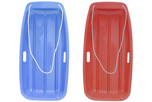 Plastic Snow Sledges Blue Red Medium Large Rope Handles