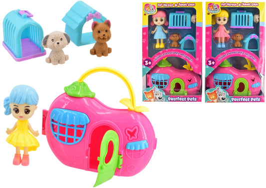 Miniature Pet House Travel Case Playset Doll Accessories