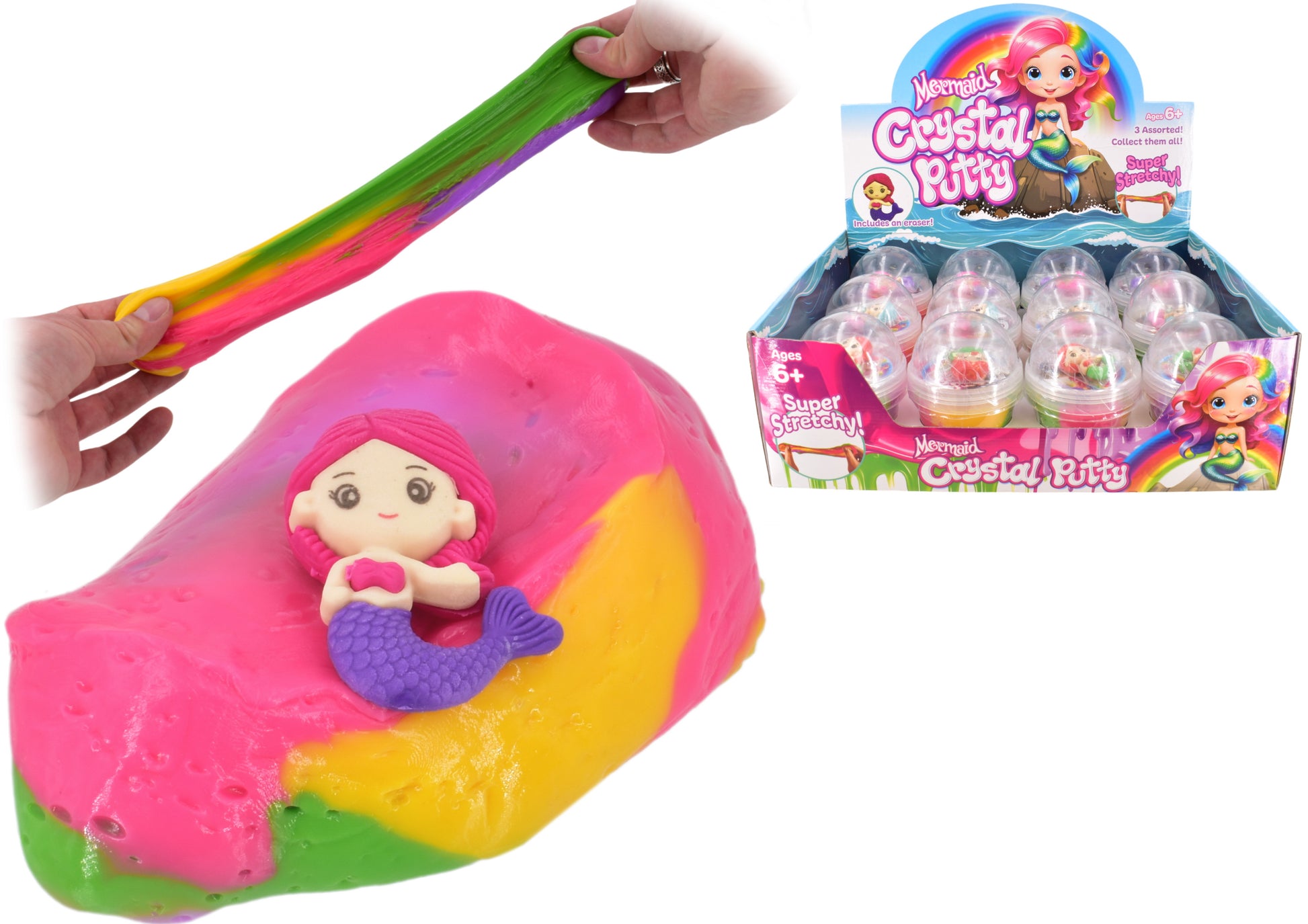 Mermaid Crystal Putty Multicoloured Stretchy Slime Toy