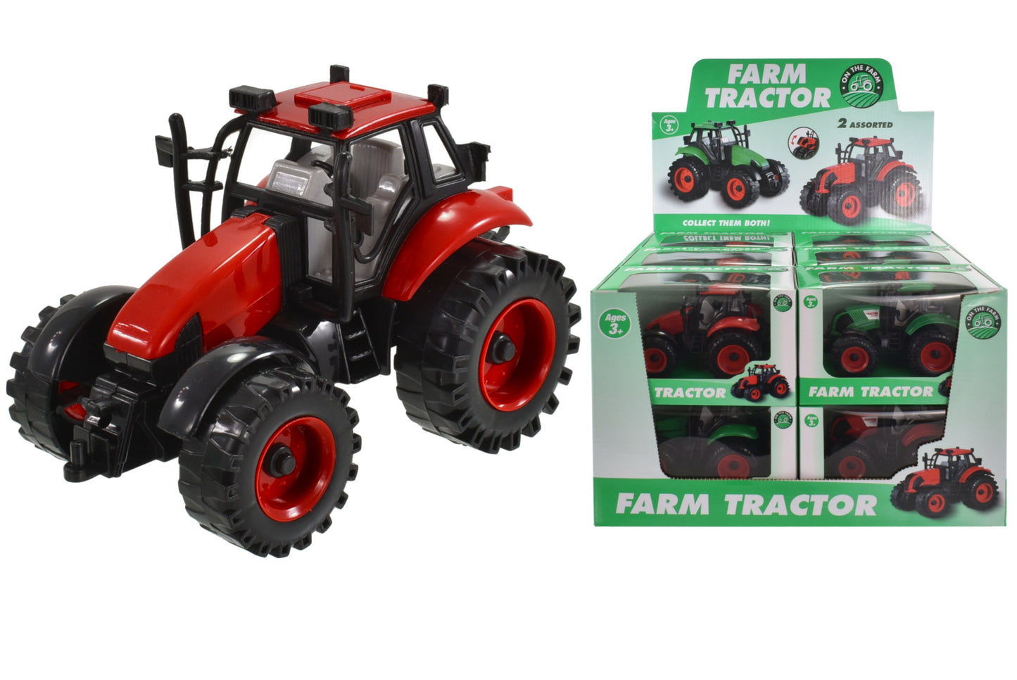 Toy Farm Tractor Small Red Durable Plastic Vehicle