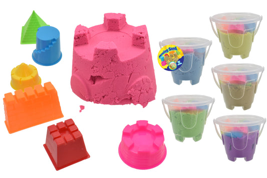 Kinetic Play Sand Set with Castle Shape Moulds Bright