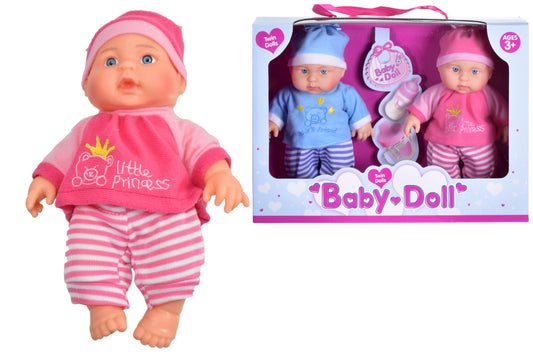 Twin Baby Dolls Small Soft Bodied Dolls with Accessories