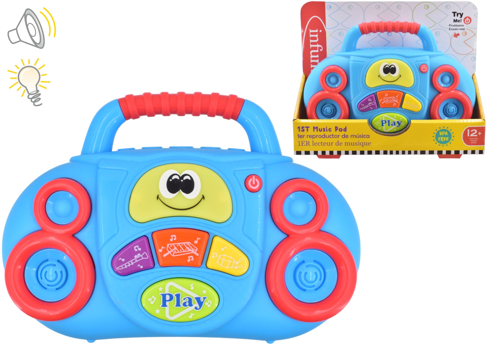 Early Musical Toy Blue Sensory Pod for Babies
