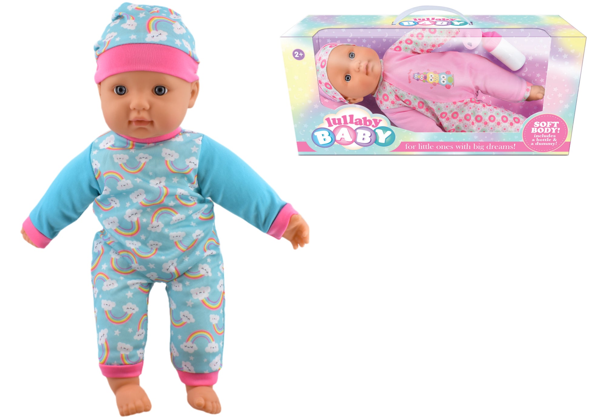 Baby Doll Soft Body Medium Size Blue Pink Outfits