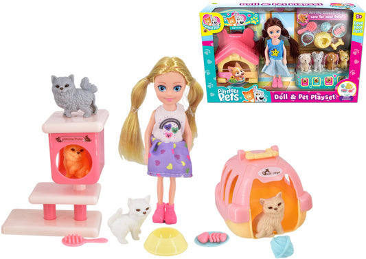 Children's Doll and Pet Playset Imaginative Toy Set
