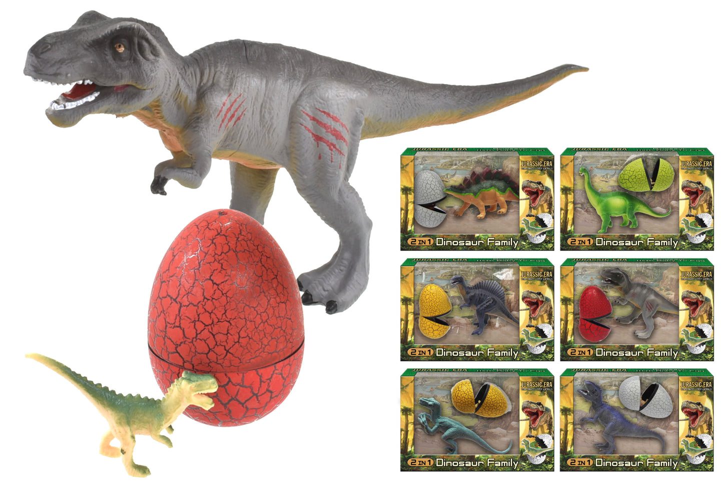 Dinosaur Toy Figures with Dinosaur Eggs Set for Kids