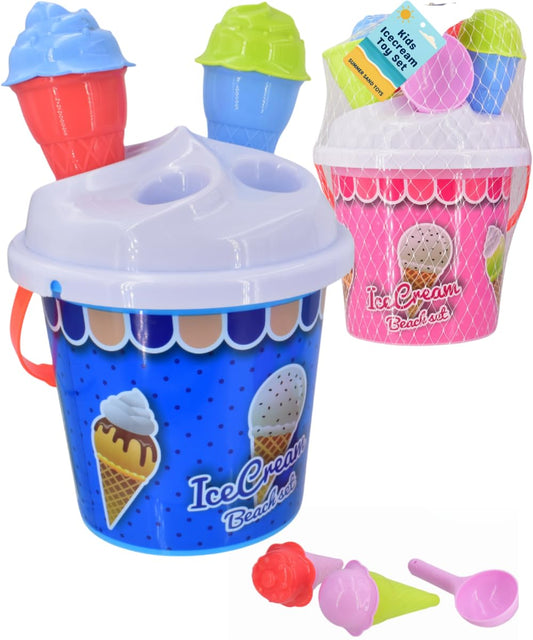 Ice Cream Sand Castle Bucket Set - Round Shape - 15cm - My Store