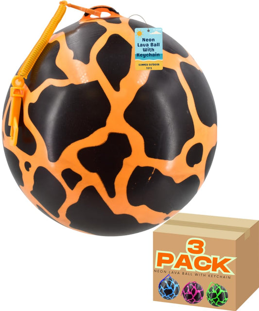 Lava Ball with Keychain | Football Neon Star Design for Kids | - My Store